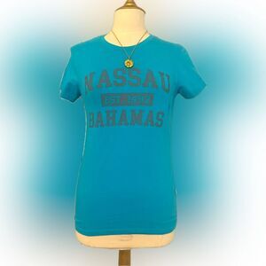 New! Never worn! Gorgeous blue Authentic Bahamas stretchy top!